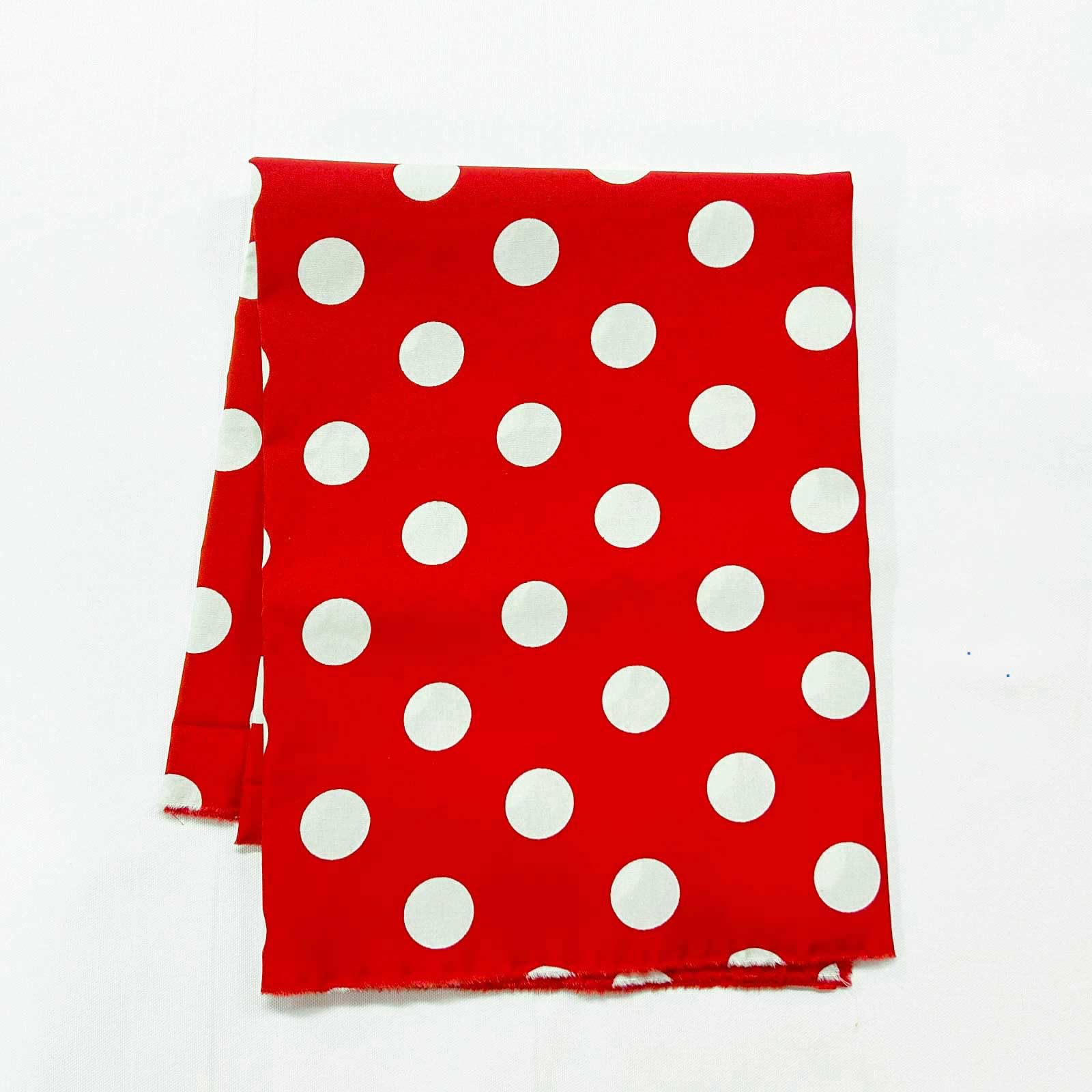

Nunojin Club Cotton Broadcloth with Polka Dots 108cm Wide 100% (Large), Red, (3m)