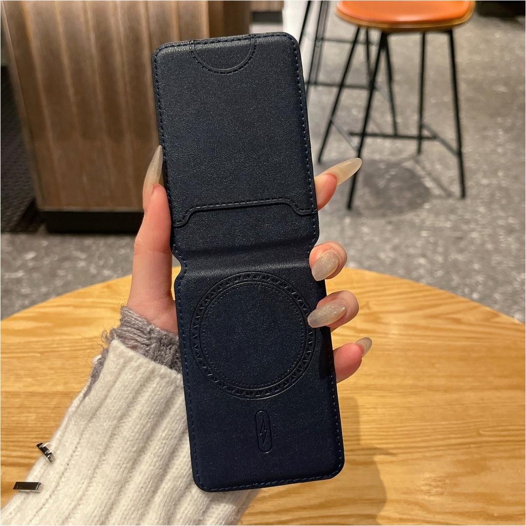 Apple iPhone 16 Promax Magnetic Magafe Bracket Leather Card Holder