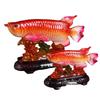 Golden Arowana Wealth-Attracting Feng Shui Ornament for Living Room, Wine Cabinet, or Office Desk - Prosperous Chinese Resin Decoration.