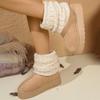 Móda Módní Pletené Návleky na Nohy Sněhule Dámské Zimní Teplé Kotníkové Boty z Umělé Kožešiny Žena Plus Size 37-43 Platforma Botas Dámské