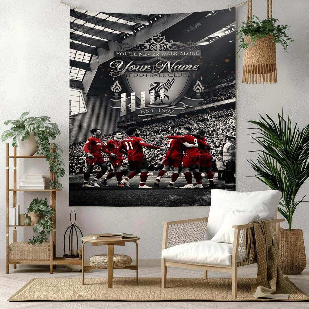 Liverpool FC Custom Jouw Naam Wanddecoratie Wandkleed Kunst Voor Huisdier Herdenking Verjaardag Bruiloft Feest Achtergrond Familiecadeau
