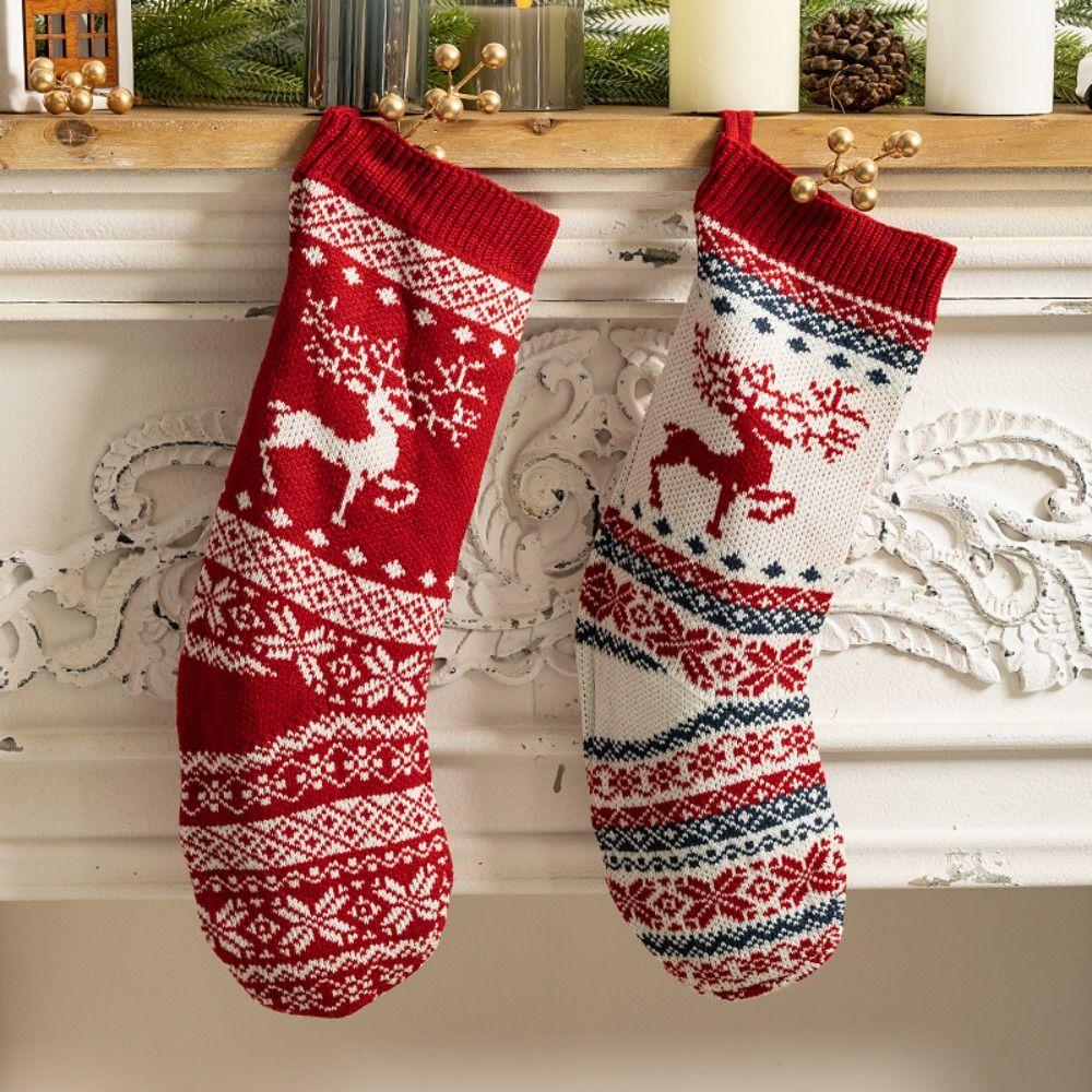 

Красный подвесной рождественский подарочный пакет Рождественская елка Камин Рождественский чулок Гостиная Style 2