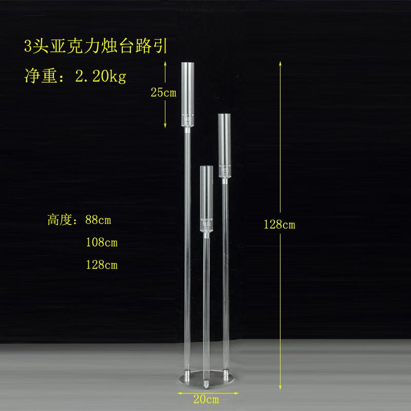 Wholesale Candle Holders Tall Clear Decoration Acrylic Stand Crystal Glass Candelabra Wedding Centerpieces Decorations