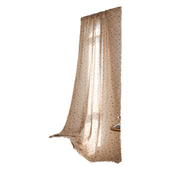 

Бохо Занавеска Цветочный Принт Занавеска с Бахромой Карман для Штанги Светофильтрующая Штора для Гостиной Спальни Декор Окна в Стиле Кантри 60cm