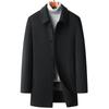 Wool-stitched Double-sided Nylon Wool Coat for Men, Autumn and Winter Down-lined Anti-cold Woolen Coat