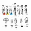 115Pcs Slides Bearing Swivels Triple Swivels Fishing Line Connector Swivels Accessory for Bass Trout Fishing