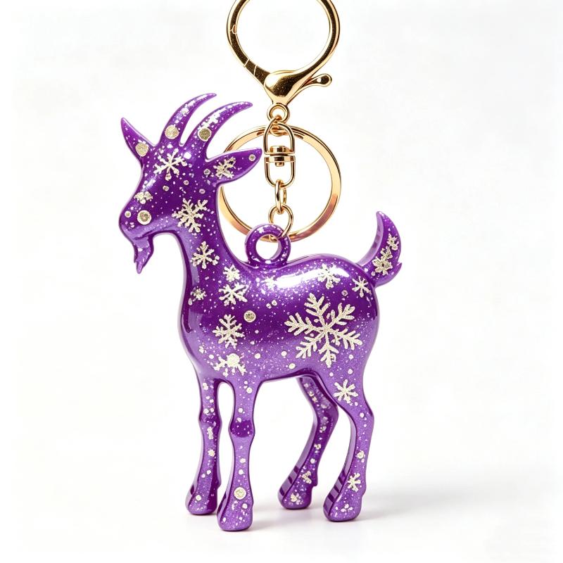 1Pcs Acrylic Sheep Keychain Hanging Ornament Cute Animal 2D Flat Goat Pendant For Goat Themed Party Decor Gifts
