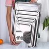 Extra Thick 304 Stainless Steel Square Tray for BBQ, Steamed Rice, Buffet, and Dumplings