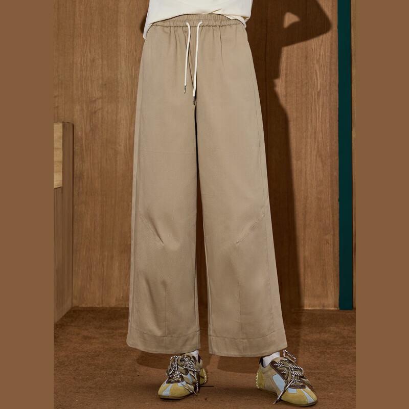 COOLHUT Women's Khaki Loose Straight-Leg Casual Pants