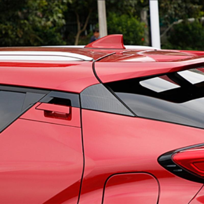 N61R-Car Carbon Fiber Color Rear Window Spoiler Triple-Cornered Cover For Toyota C-HR CHR 2016-2018