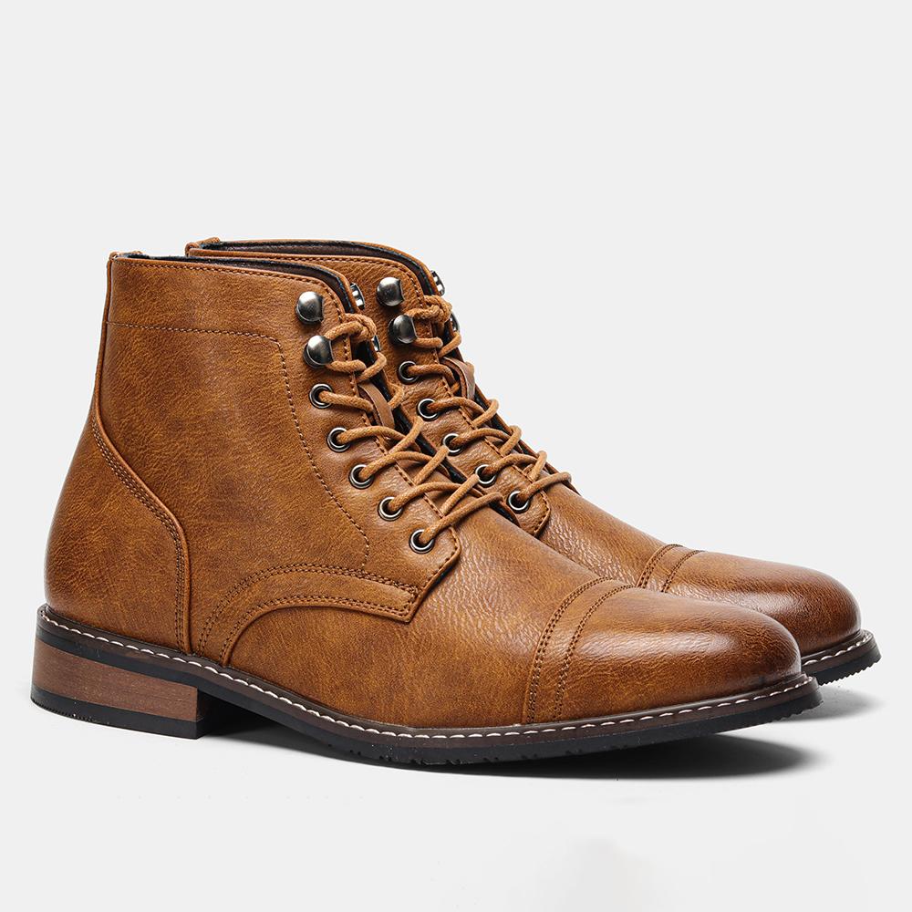 Bequeme Frühlings-Leder-Stiefeletten für Herren Mode Herrenstiefel