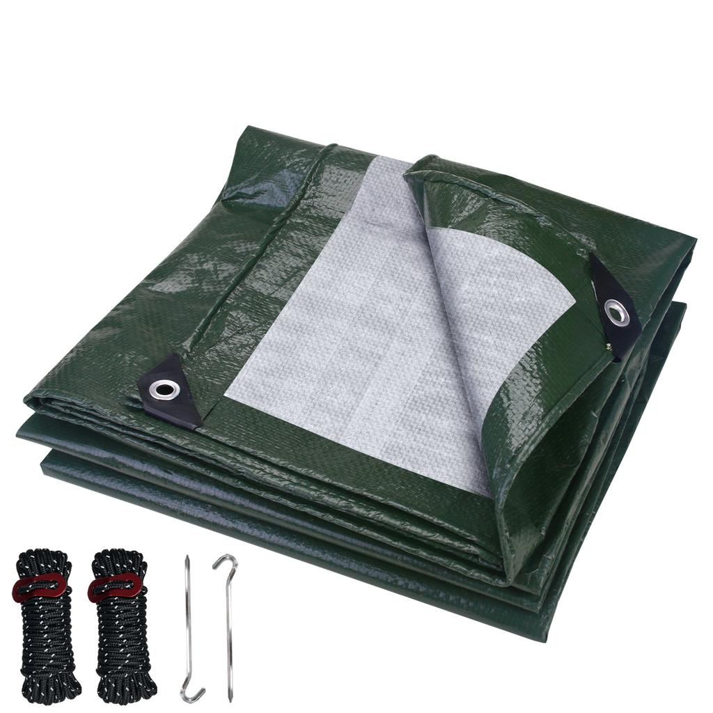 Waterproof Tarps Heavy Duty Tarpaulin Tear & Fade Resistant UV Resistant Outdoor Tarps with Grommets for Roof Camping Patio Pool