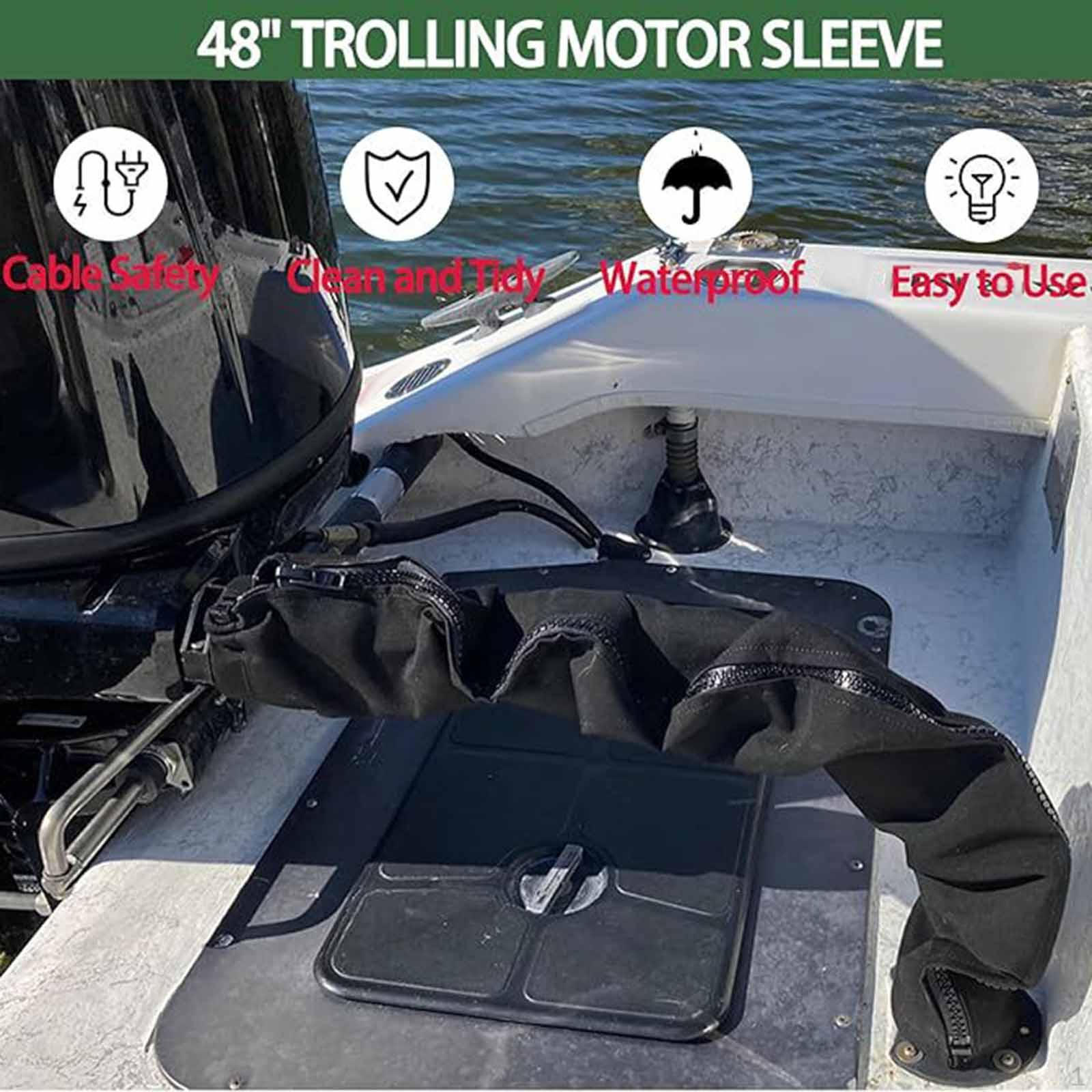 Trolling Motor Cable Sleeve Wrap Cord Organizer Sunproof Flexible Wire Cover Management for