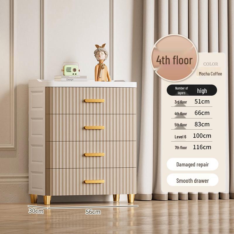 Multi-Layer Plastic Storage Cabinet for Living Room and Bedroom