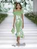 Mode Neuer Stil Ein-Schulter-Druck Figurbetontes Kleid Sommer Neuer Stil Temperament Bodycon