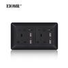 EIOMR 13A UK Standard Plug Power Wall Socket and Switch 250V, with USB Type-C Charger Port 5V 2.1A, Black PC Curved Frame Panel