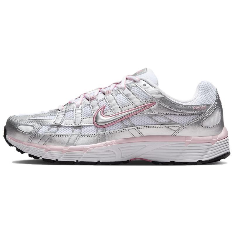 Nike P 6000 Abrasion Resistant Low Top Running Shoes Women's White Silver Sneakers BV1021-108