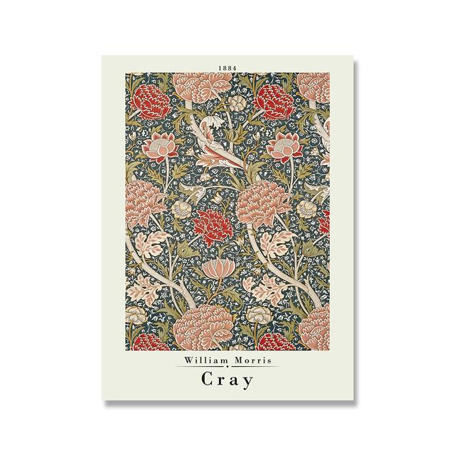 William Morris Vintage Flower Canvas Poster Jasmine Marigold Tulip Pattern Print Painting