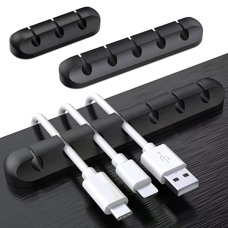 Flexible Silicone Cable Clips - Multipurpose Cord Holder for Desk Organization, Mouse/Keyboard/Earphone Wire Management
