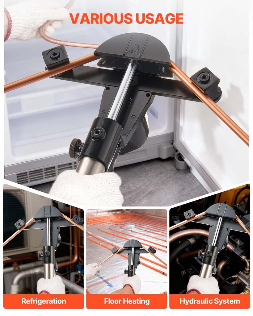Hydraulischer Rohrbiegesatz, 6 mm bis 22 mm, Kupferrohrbieger, HVAC-Biegewerkzeugsatz, 90°-Biegung, mit 7 Aluminiumlegierungs-Formen, für HVAC-Luft