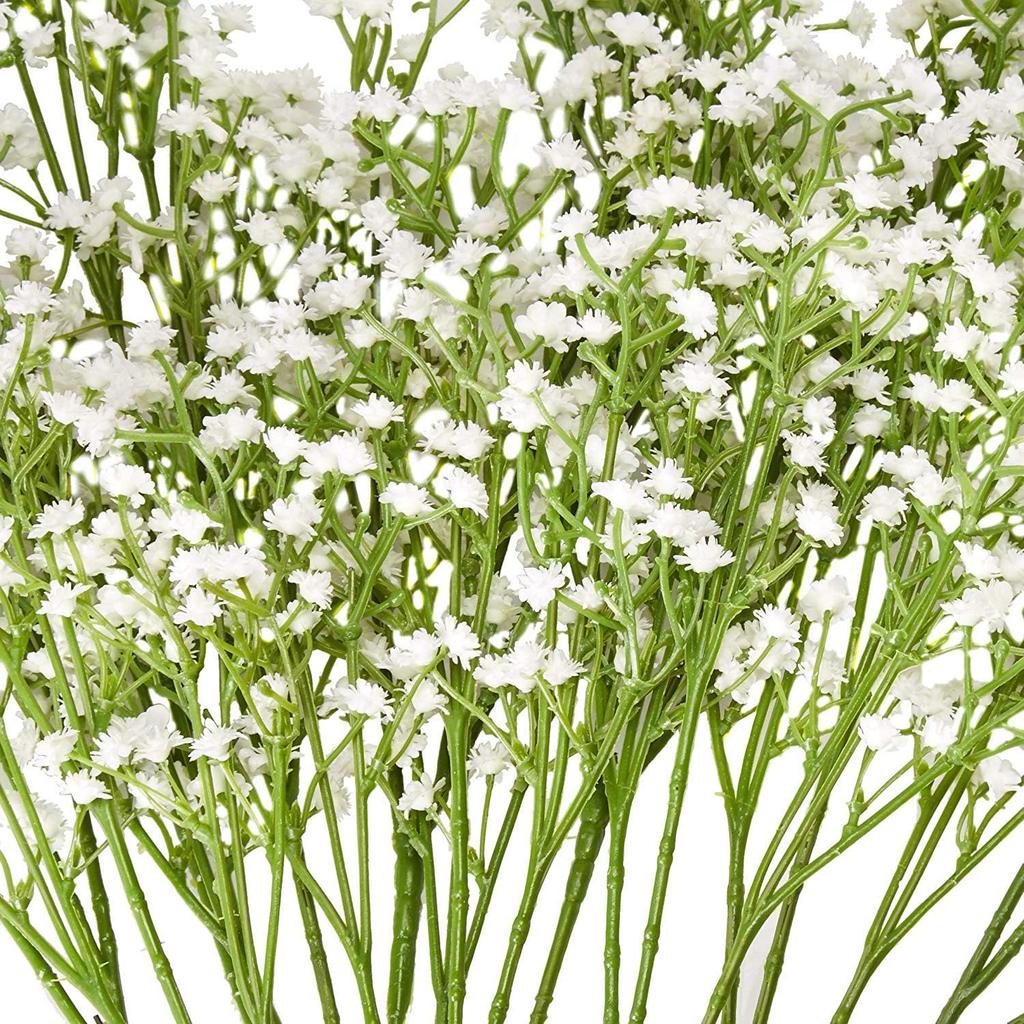 10 Branches (Pcs) Gypsophila Baby Breath Artificial Flower Bouquet, Approx. 900 Beautiful White Flowers for Wedding Bridal Party Home Floral