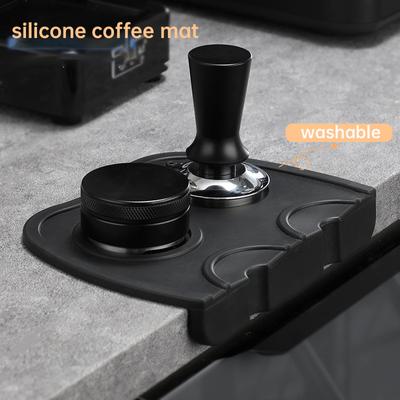 Hochwertige Espresso-Kaffee-Stampfmatte Eckmatte aus Silikonkautschuk(kein Kaffeestempel) Rutschfestes Pad-Tool