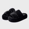 Height-increasing non-slip cotton slippers, home warmth, arch opening drag, high-end fashion, outer wear fluffy slippers, women