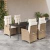 VidaXL 5-Piece Garden Dining Set with Cushions, Patio Table and Chair, Patio Furniture, Outdoor Furniture, 3213238