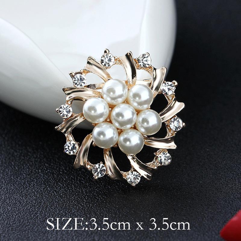 Mode Kristall Strass Persönlichkeit Vielseitig Perlenkranz Kleine Brosche Anstecknadel Damen Seidenschal Schnalle