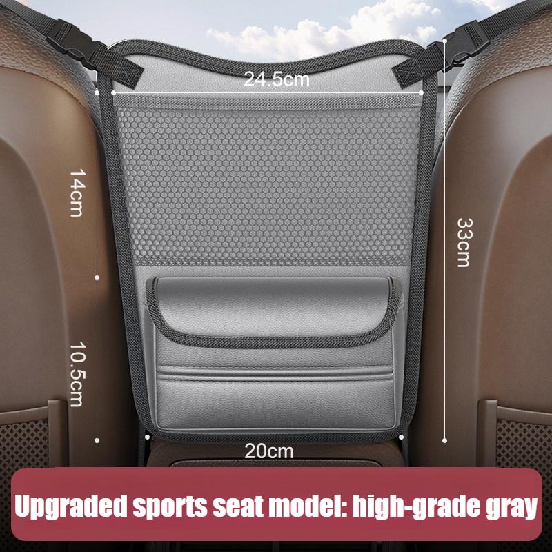 

Multifunctional Storage Pocket Between Seats 2026 Car Net Pocket Handbag Holder Portable Car Organizer Interior Accessories сірий