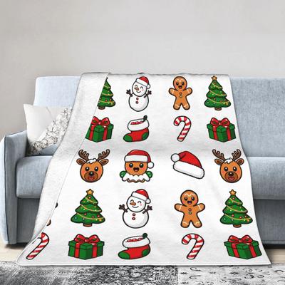 Christmas Santa Claus Soft Warm Blanket  Girls Boys Plush Throw Blanket Comfortable Outdoor Flannel Bedspread Sofa Bed Cover