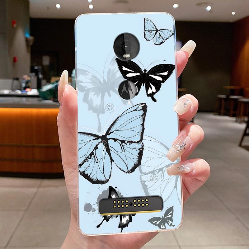Etui Do Motorola Moto Z4 Play X4 Przezroczyste Luksusowe Modne Motyl Kwiat Miękki Silikon Tylna Pokrywa Do Moto X4 Z4 Play Etui Na Telefon
