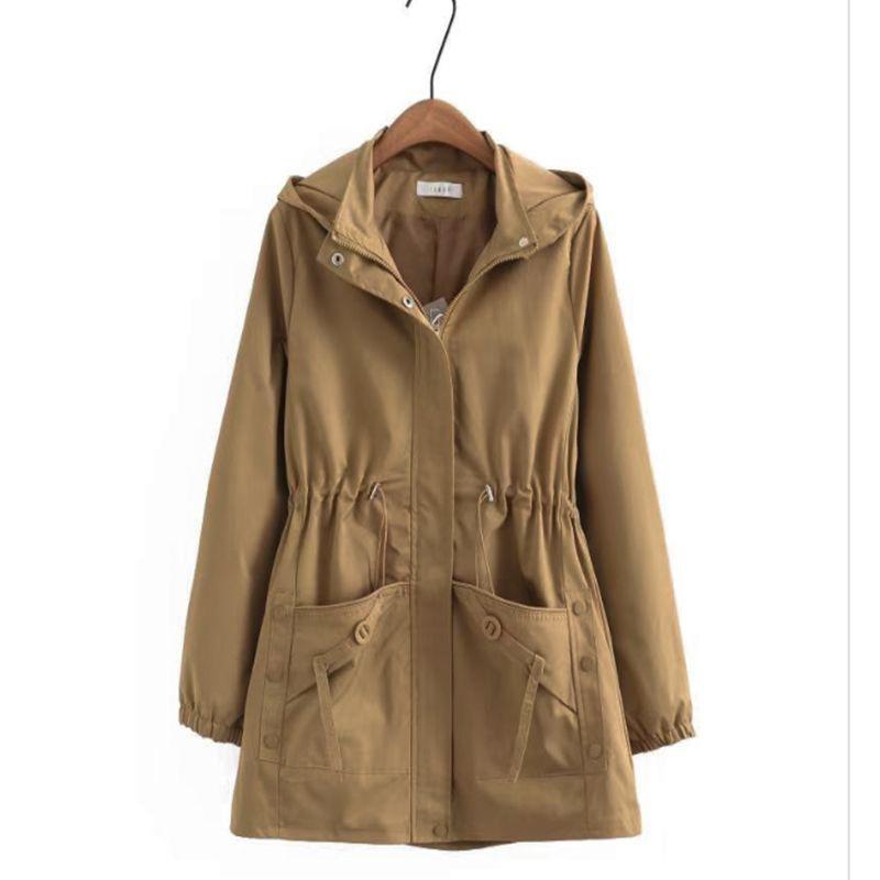 Spring and Autumn Women's Short Windbreaker Jacket Spring and Autumn Large Hooded Western Style Top