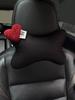 Cute Retro Red Heart Universal Car Neck Pillow Four Seasons Ice Silk Auto Seat Headrest Holder Waist Support Car Accessories