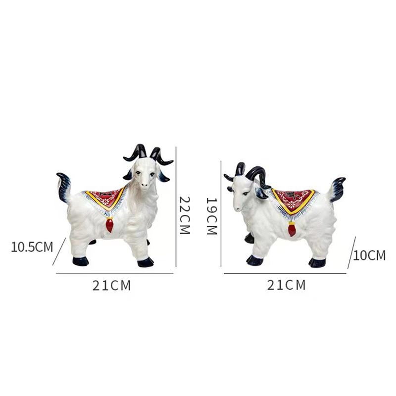 Ceramic Sheep Ornament Wine Cabinet Twelve Zodiac Sheep Porcelain Home Living Room Decoration Crafts