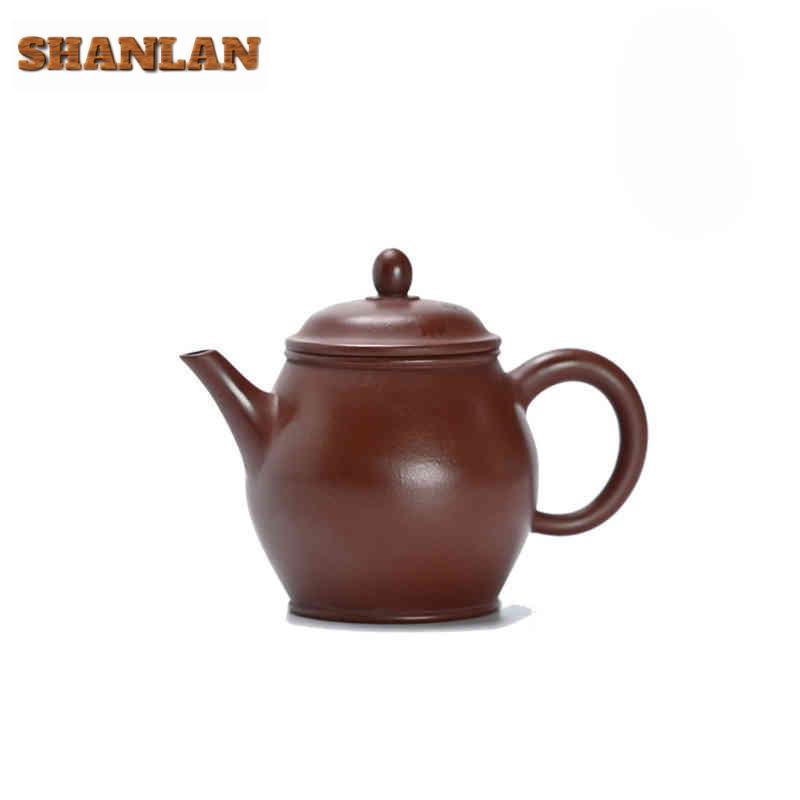 190ml Luxury Yixing Purple Clay Teapots Handmade Waist Drum Pot Raw Ore Purple Zhu Mud Kettle Chinese Zisha Tea Set For Tea Gift