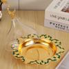 Eid al-Fitr Circle Shape Fruit Tray,Golden With lid Acrylic Alloy Tea Disc Home Cheese Food Plate,Snack Disc Table Decoration