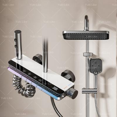 Digital Display Shower Set with Starry Sky Atmosphere Light Bathroom Shower System Modern Bath Faucets Shower Head