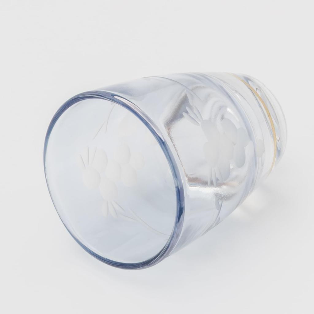 Otsuka Glass "Colorful Poem" Double Shot Glass, Cold Sake Cup, Approx. 50ml, Natsume Style, Flower Kiriko Glass, Blue, Made in Japan, G-1-15-1BL-1P