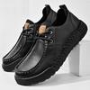 Fashion Leather Shoes Man Casual Loafers Luxury Design Slip on Male Dress Shoes Leisure Style Big Size Outdoor Wear-resistant Sole