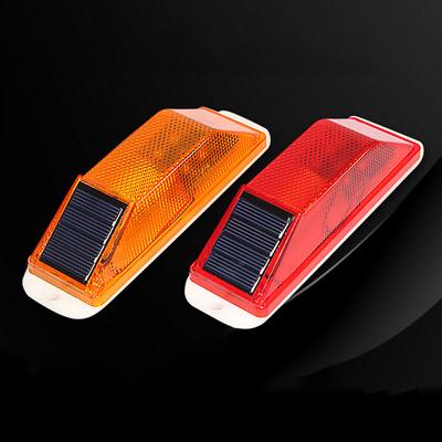 1pc Car Solar Warning Light Red and Yellow Guardrail Fence Reflective Cursor Night Strobe Solar Outline Light