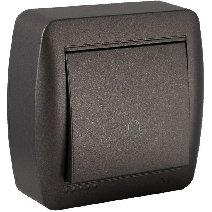 Surface-mounted Doorbell Push Button - Graphite Black - Solera