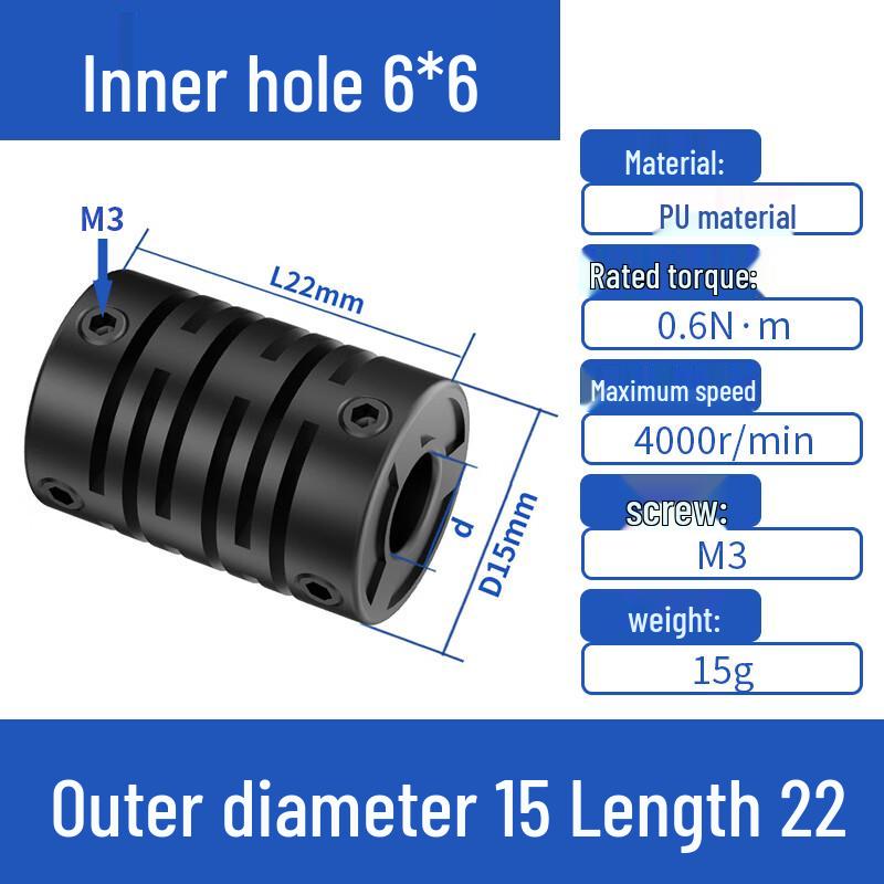 Deli Elastic Nylon Plastic Set Screw Coupling
