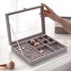 Flannelette Jewelry Box Velvet Glass Ring Earring Jewelry Display Organizer Box Tray Holder Storage Case Sorting Box
