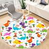 1pc Dinosaur Pattern Chair Carpet for Office, Round Polyester Mat, Indoor Decor for Office, Easycare Fabric, Washable Non-slip Area Carpet
