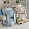 Korean Version of Sweet Schoolbag for Girls, Cute Rabbit Ears Backpack for High School Students, Light High School Students, Small Backpack for Travel