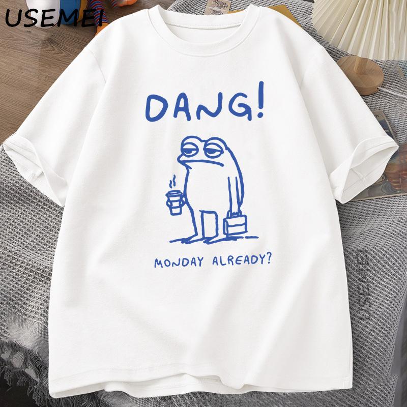 

Dang Monday Already T Shirt Men Funny Cottagecore Man I Love Frog Tee Funny Frog Printed Tshirt Cotton Short Sleeves Tee Clothes XXXL белый