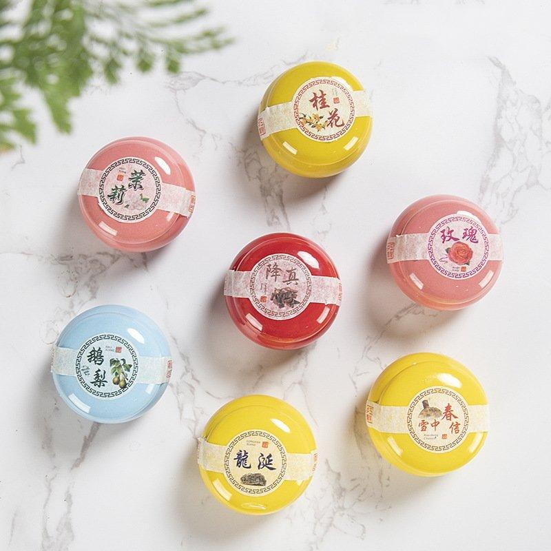 10g Natural Ancient Balm Fresh Light Fragrance Lasting Aromatherapy Stay Fragrant DIY Portable Porcelain Pot Solid Incense