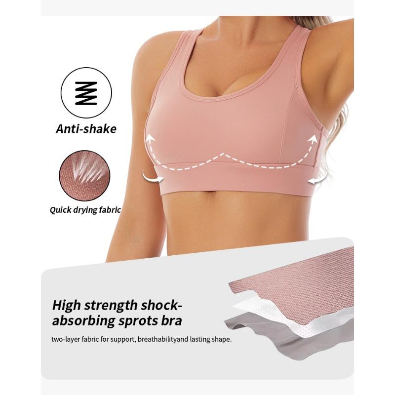 Plus Size Mesh High Shockproof Sports Bra For Women Yoga Fitness Running Workout