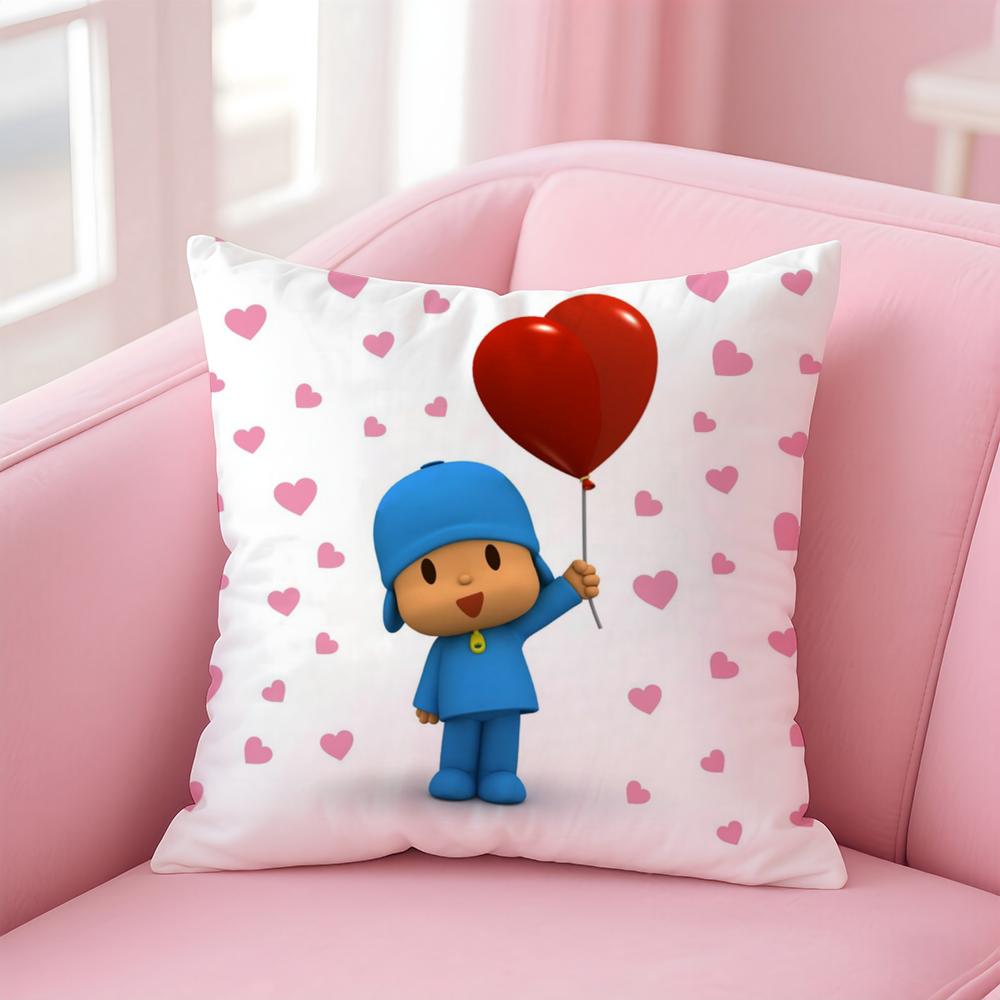 BBoyGirlPocoyo Cushion Cover Linen Pillowcase Cover Soft Decor for Sofa Home Room